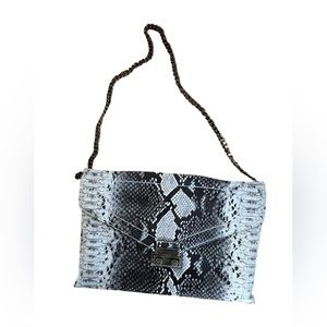 Jcrew faux leather snakeskin clutch